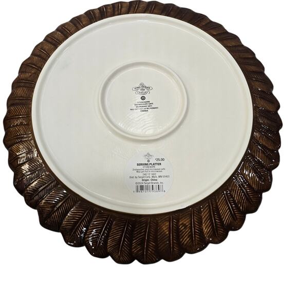 NWT John Derian for Target Feathers Round Serving Platter – 13" Stoneware - Picture 2 of 7